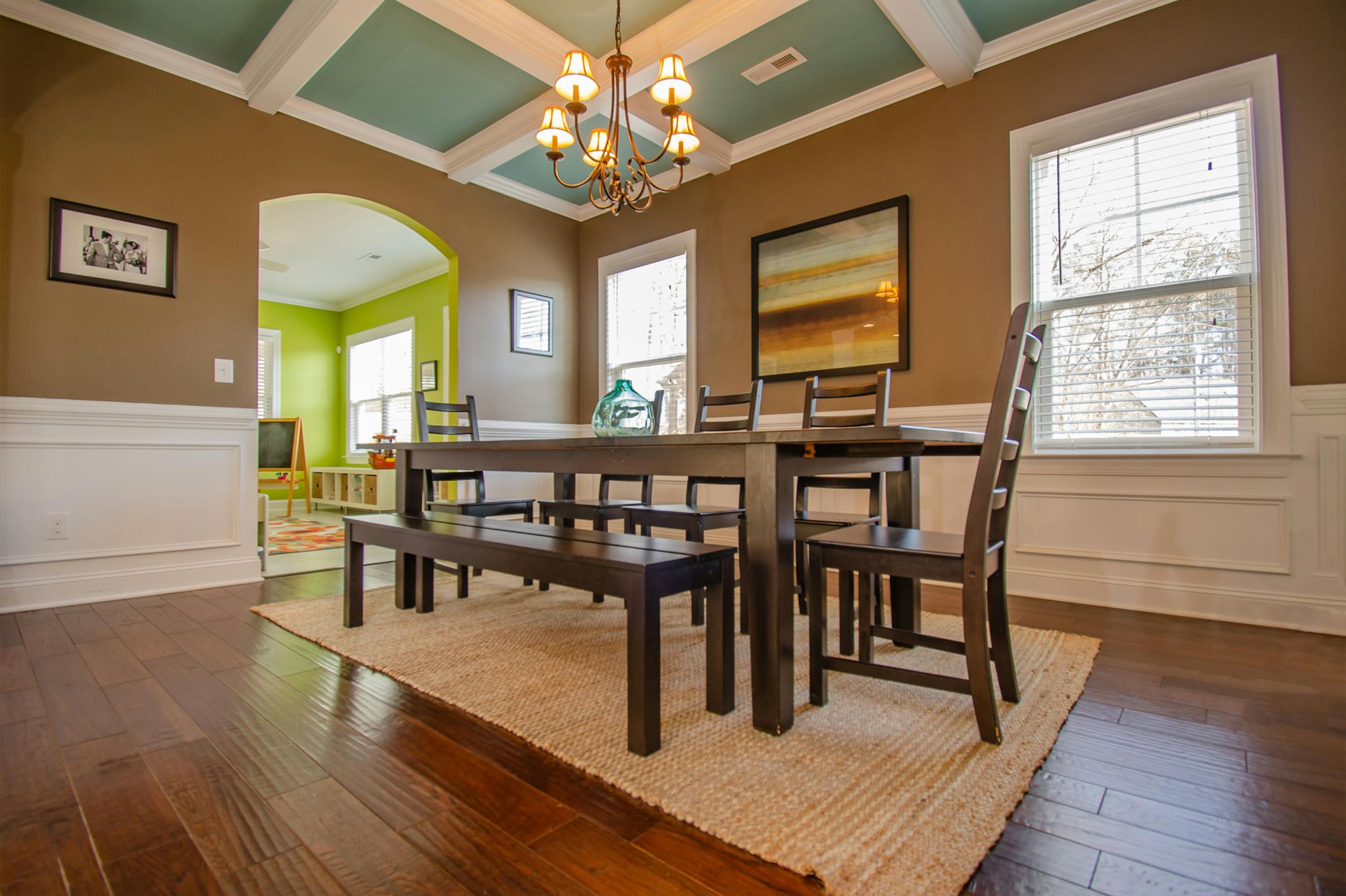 A Phoenixville dining room with newly replaced hardwood floors